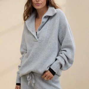 Aerie CozyUp Waffle Button Sweater Size Xl